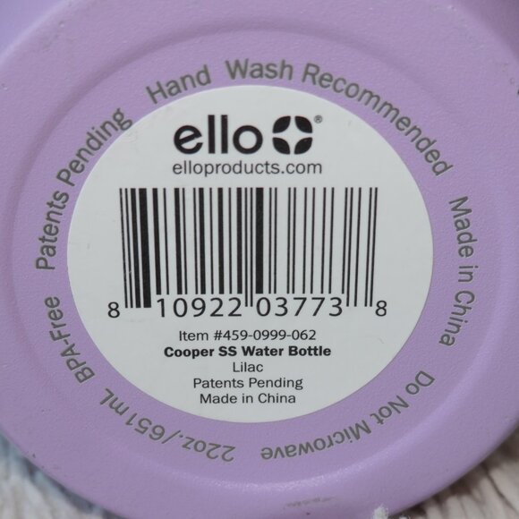 Ello Cooper Stainless Steel Water Bottle with Straw and Carry Handle, Lilac - Picture 7 of 11